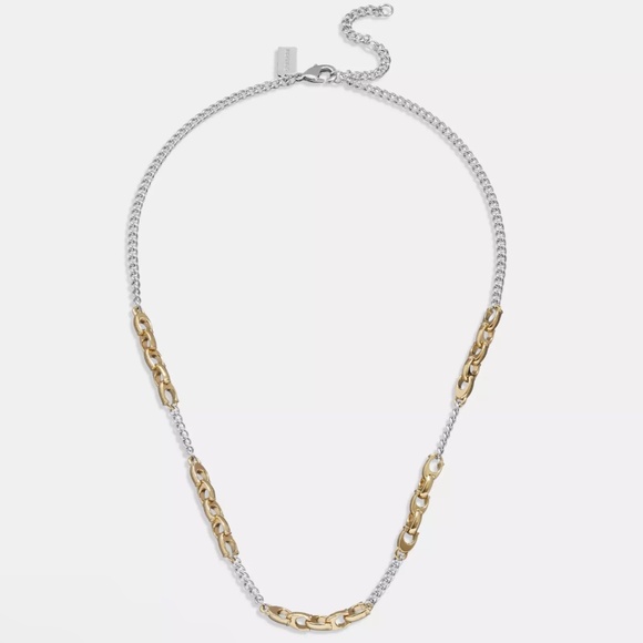 Coach Signature Mixed Chain Necklace - Picture 1 of 4
